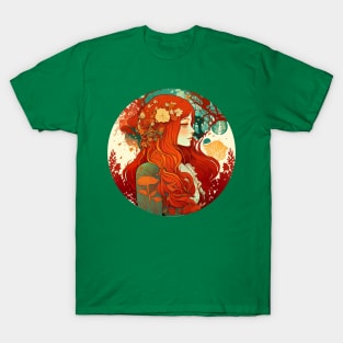 Cottagecore Redhead in the Forest T-Shirt